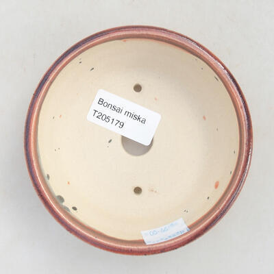 Ceramic bonsai bowl 10.5 x 10.5 x 4 cm, burgundy color - 3