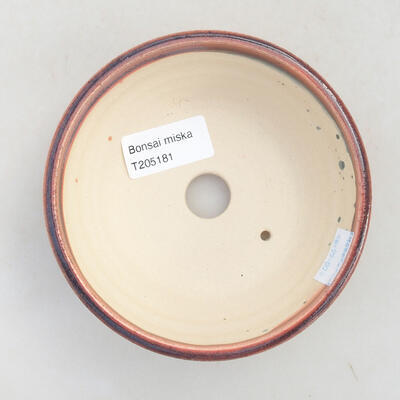 Ceramic bonsai bowl 12 x 12 x 4.5 cm, burgundy color - 3