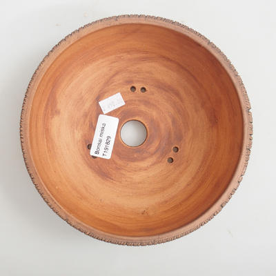 Ceramic bonsai bowl 18 x 18 x 5,5 cm, color brown - 3