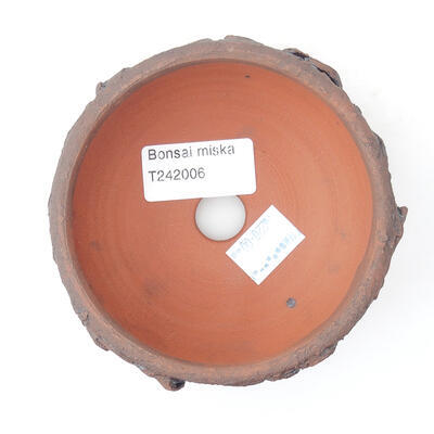 Ceramic bonsai bowl 9.5 x 9.5 x 4.5 cm, color brown - 3