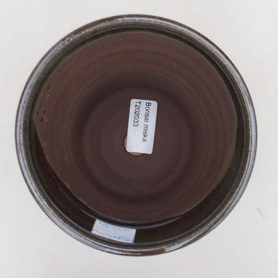 Ceramic bonsai bowl 12.5 x 12.5 x 12 cm, color green - 3