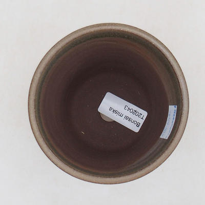 Ceramic bonsai bowl 9.5 x 9.5 x 10.5 cm, color brown-green - 3
