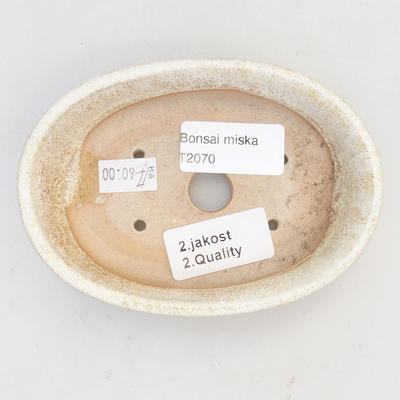 Ceramic bonsai bowl 12 x 8 x 3,5 cm, color beige - 2nd quality - 3