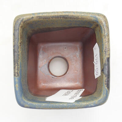 Ceramic bonsai bowl 6 x 6 x 5.5 cm, color blue - 3