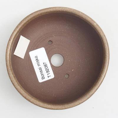 Ceramic bonsai bowl 10.5 x 10.5 x 4 cm, brown color - 3