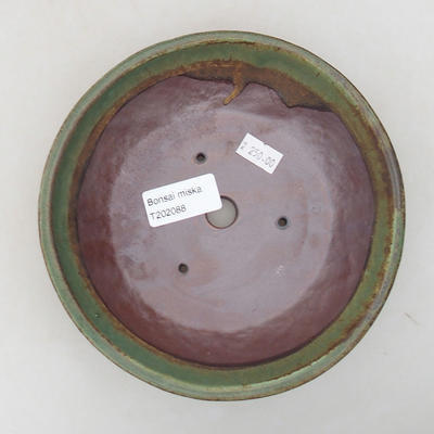 Ceramic bonsai bowl 17 x 17 x 4.5 cm, color green - 3