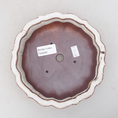 Ceramic bonsai bowl 17 x 17 x 4.5 cm, white color - 3