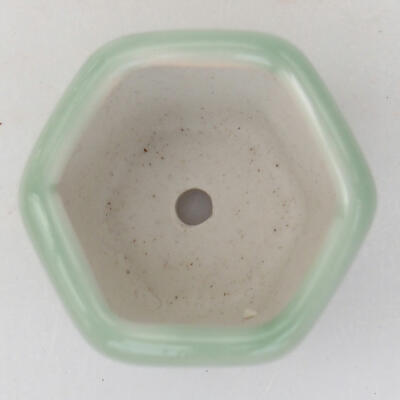 Ceramic bonsai bowl 4 x 3.5 x 3 cm, color green - 3