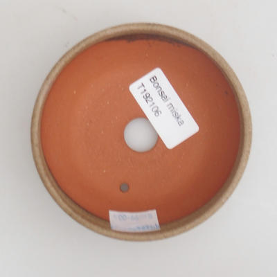 Ceramic bonsai bowl 10 x 10 x 3 cm, color beige - 3