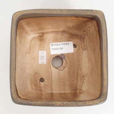 Ceramic bonsai bowl 12.5 x 12.5 x 8 cm, color brown - 3