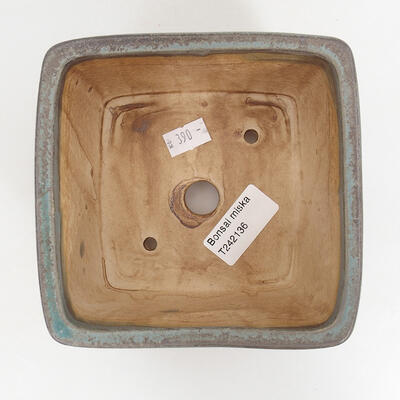 Ceramic bonsai bowl 12.5 x 12.5 x 8 cm, color blue - 3