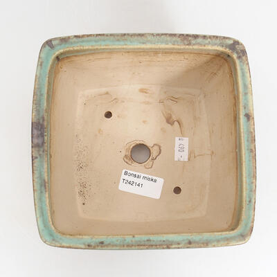 Ceramic bonsai bowl 16 x 16 x 10 cm, color green - 3