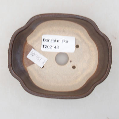 Ceramic bonsai bowl 10 x 8 x 3 cm, color brown - 3