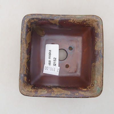 Ceramic bonsai bowl 9 x 9 x 5.5 cm, brown color - 3