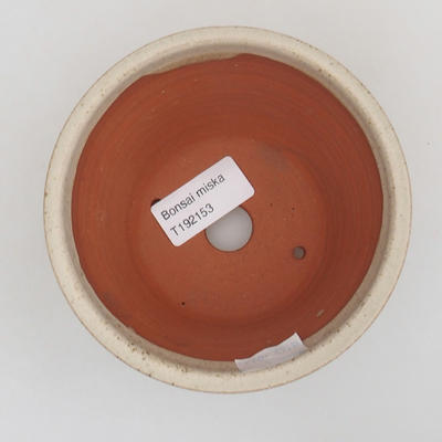 Ceramic bonsai bowl 11 x 11 x 7,5 cm, color beige - 3