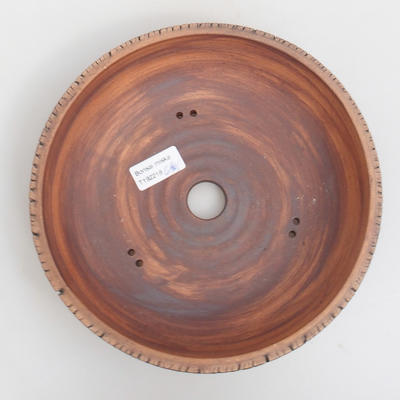 Ceramic bonsai bowl 23,5 x 23,5 x 6,5 cm, color brown - 3