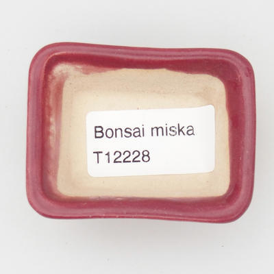 Mini bonsai bowl 6 x 4,5 x 2,5 cm, color burgundy - 3