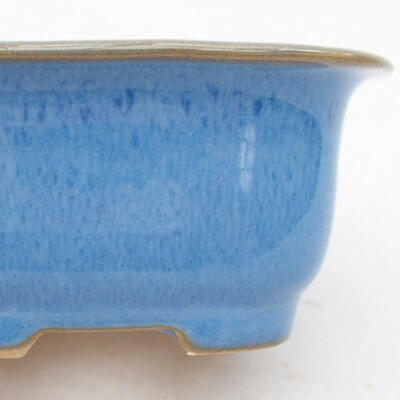 Ceramic bonsai bowl 7.5 x 6.5 x 3.5 cm, color blue - 3