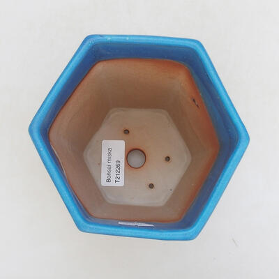 Ceramic bonsai bowl 12.5 x 11 x 17 cm, color blue - 3