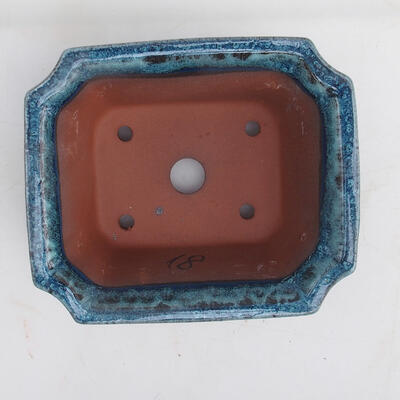 Bonsai bowl 14 x 12 x 6 x cm, color blue-white - 3