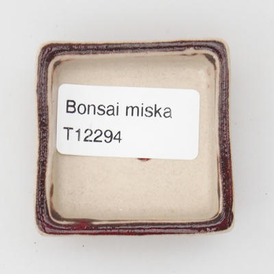 Mini bonsai bowl 4,5 x 4,5 x 1,5 cm, color red - 3