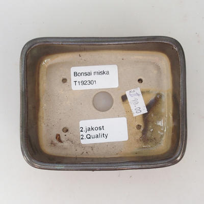 Ceramic bonsai bowl 12 x 10 x 3,5 cm, color green - 2nd quality - 3
