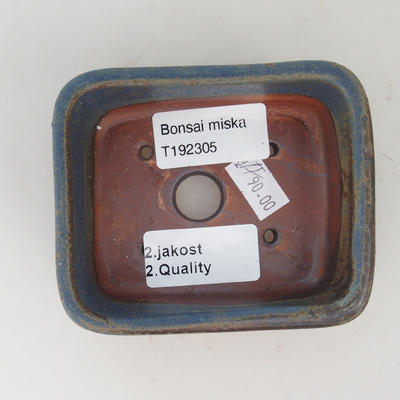 Ceramic bonsai bowl 9.5 x 8 x 3.5 cm, brown-blue color - 2nd quality - 3