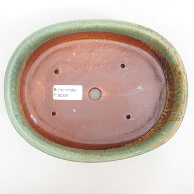 Ceramic bonsai bowl 22 x 17 x 5 cm, brown-green color - 3