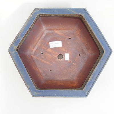 Ceramic bonsai bowl 29 x 25 x 9 cm, brown-blue color - 3