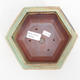 Ceramic bonsai bowl 17 x 15,5 x 6 cm, brown-green color - 3/4