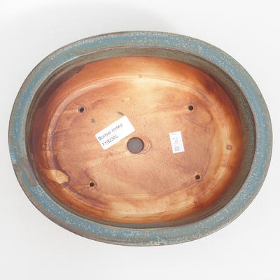 Ceramic bonsai bowl 23,5 x 19,5 x 8 cm, brown-blue color - 3