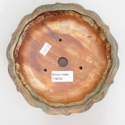 Ceramic bonsai bowl 18,5 x 18,5 x 5 cm, brown-green color - 3