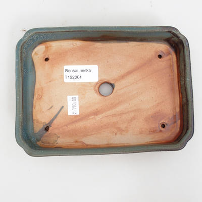 Ceramic bonsai bowl 18,5 x 13,5 x 3,5 cm, brown-blue color - 3