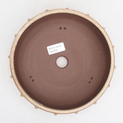 Ceramic bonsai bowl 20 x 20 x 6.5 cm, beige color - 3