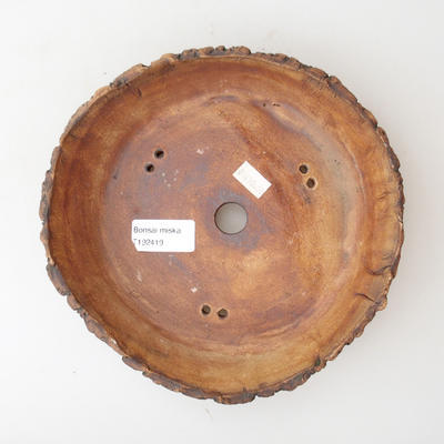 Ceramic bonsai bowl 20 x 20 x 5,5 cm, brown-green color - 3