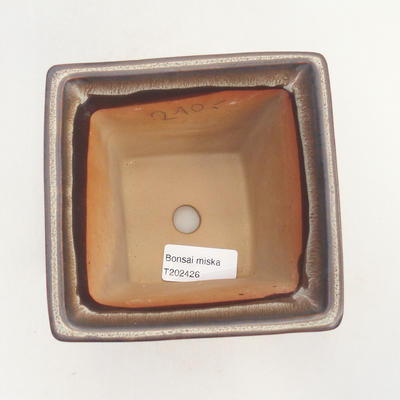 Bonsai bowl 11 x 11 x 11.5 cm, color brown - 3