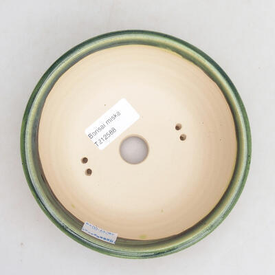 Ceramic bonsai bowl 14.5 x 14.5 x 6 cm, color green - 3