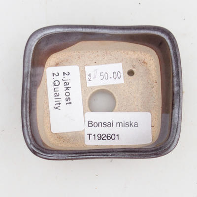 Ceramic bonsai bowl 2nd quality - 8 x 7 x 3 cm, brown color - 3