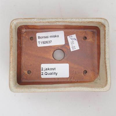 Ceramic bonsai bowl 12 x 9 x 3,5 cm, color beige - 2nd quality - 3