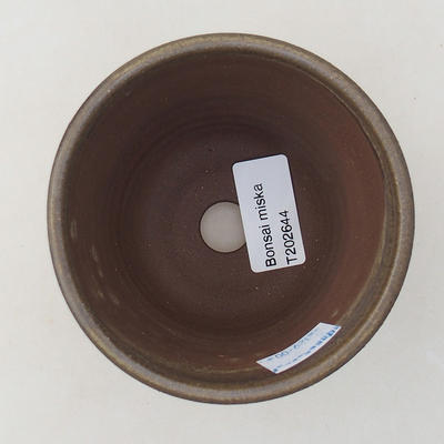 Ceramic bonsai bowl 9.5 x 9.5 x 8 cm, brown color - 3
