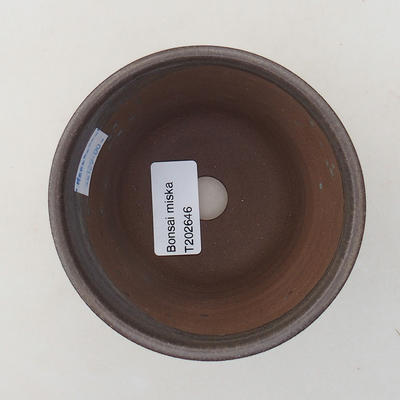 Ceramic bonsai bowl 9.5 x 9.5 x 8 cm, brown color - 3