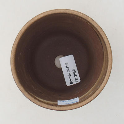 Ceramic bonsai bowl 10 x 10 x 9.5 cm, brown color - 3