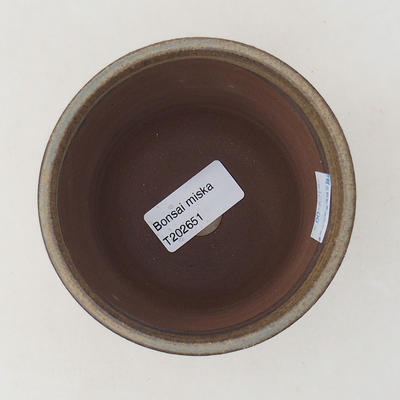 Ceramic bonsai bowl 9.5 x 9.5 x 8.5 cm, brown color - 3