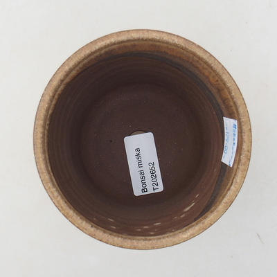 Ceramic bonsai bowl 9.5 x 9.5 x 9 cm, beige color - 3