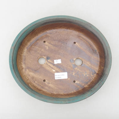 Ceramic bonsai bowl 28 x 25 x 6 cm, color green - 3