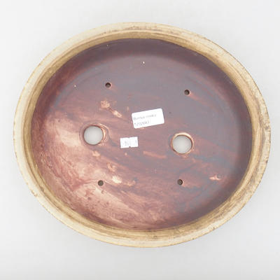 Ceramic bonsai bowl 28 x 25 x 6 cm, color brown-yellow - 3
