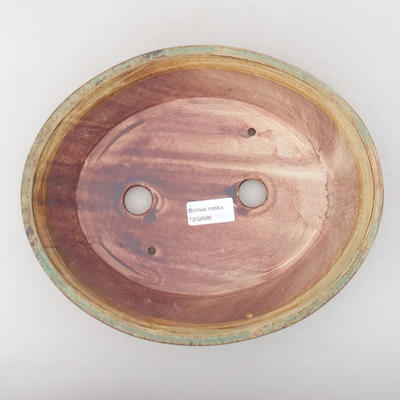 Ceramic bonsai bowl 26.5 x 21.5 x 6 cm, color green - 3