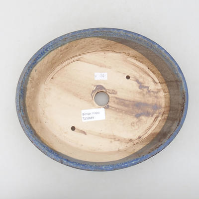 Ceramic bonsai bowl 26.5 x 21.5 x 6 cm, color blue - 3