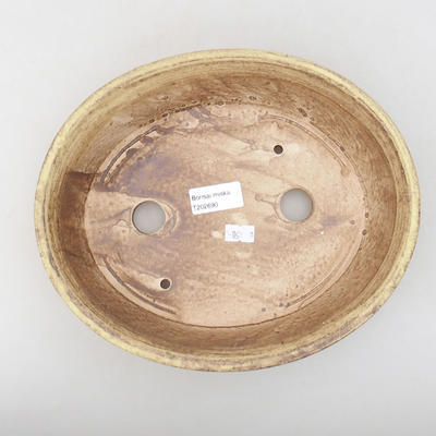 Ceramic bonsai bowl 26.5 x 21.5 x 6 cm, yellow color - 3