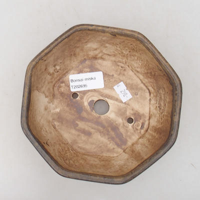 Ceramic bonsai bowl 15.5 x 15.5 x 6.5 cm, brown color - 3